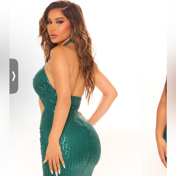 Fashion Nova Teal Sequin Mini Dress - Picture 3 of 3